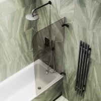 Шторка на ванну Maybahglass MGV-646-6 40 см, профиль черный, стекло бронза