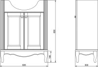 Тумба с раковиной ValenHouse Эллина 65 кальяри, фурнитура хром