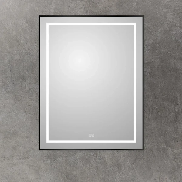 Зеркало BelBagno Kraft 90x70, с подсветкой, с подогревом, черный