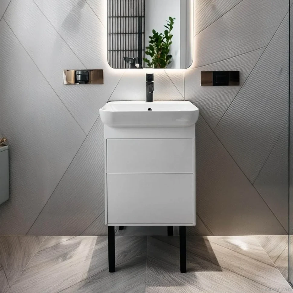Тумба под умывальник Клермонт Н 45-02 Белый глянцевый (1)