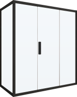 Душевой уголок Kubele DE019 R3-CLN-BLMT 140х90 см, профиль матовый черный