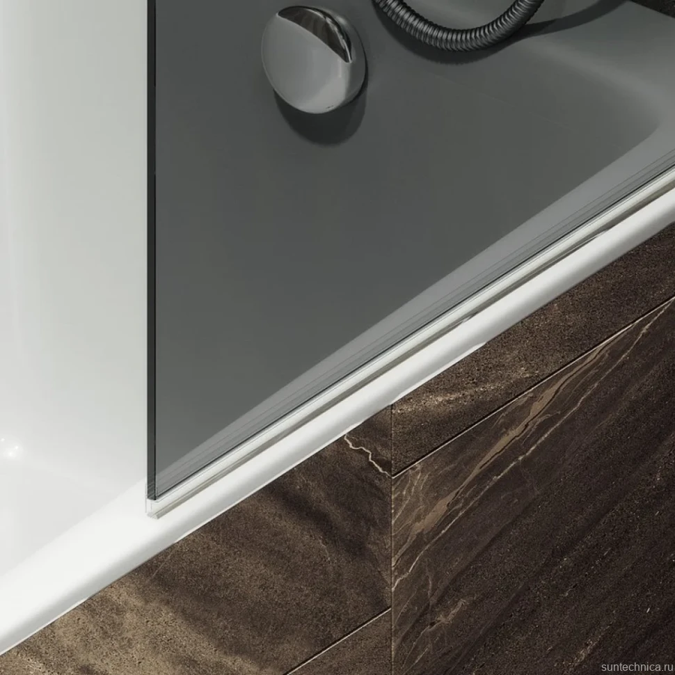 Шторка на ванну Maybahglass MGV-779-5 60x140, профиль матовый хром, стекло графит