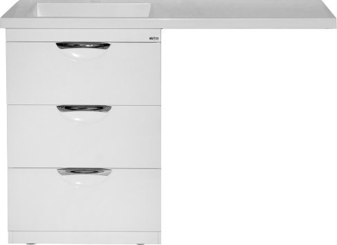 Тумба с раковиной Misty Куба 60 белая, под стиральную машину L