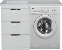 Тумба с раковиной Misty Куба 60 белая, под стиральную машину L