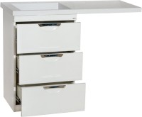 Тумба с раковиной Misty Куба 60 белая, под стиральную машину L