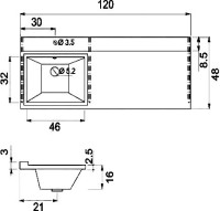 Тумба с раковиной Misty Куба 60 белая, под стиральную машину L