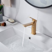 Смеситель для раковины Shevanik S4201G, золотой сатин Смеситель для раковины Shevanik S4201G, золотой сатин