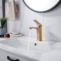 Смеситель для раковины Shevanik S4201G, золотой сатин Смеситель для раковины Shevanik S4201G, золотой сатин