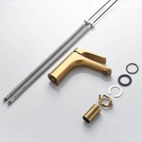 Смеситель для раковины Shevanik S4201G, золотой сатин Смеситель для раковины Shevanik S4201G, золотой сатин