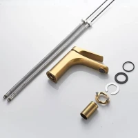 Смеситель для раковины Shevanik S4201G, золотой сатин Смеситель для раковины Shevanik S4201G, золотой сатин