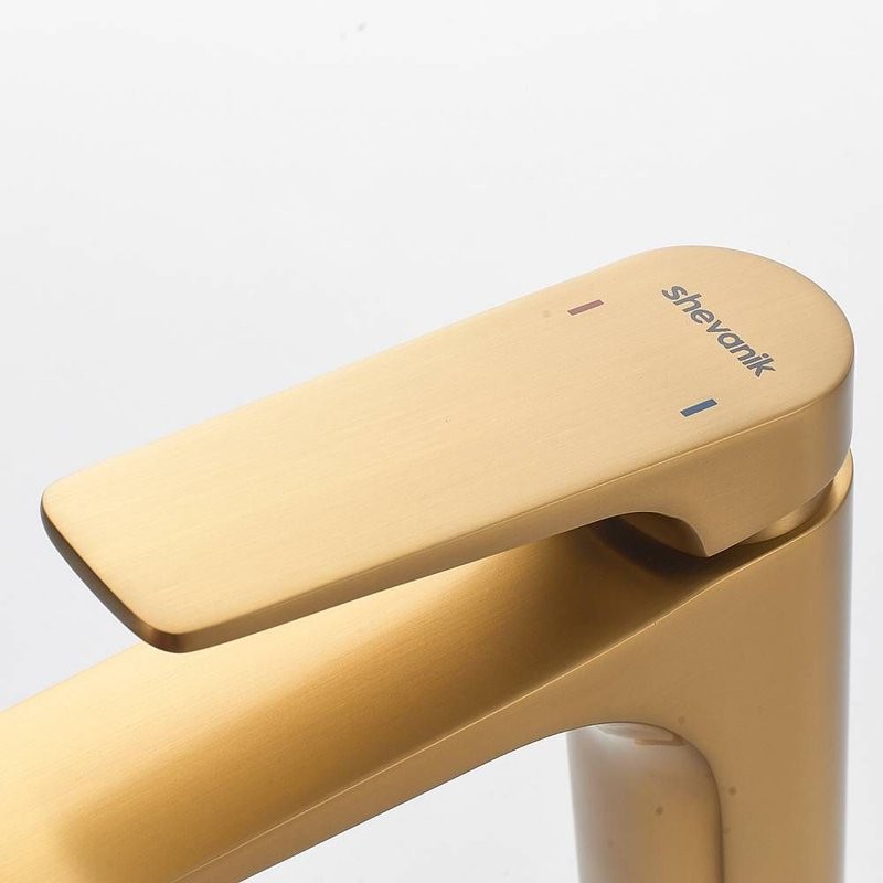 Смеситель для раковины Shevanik S4201G, золотой сатин