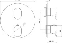 Термостатический смеситель встраиваемый KERAMA MARAZZI Ole 67638EKM.21.018 С ВНУТРЕННЕЙ ЧАСТЬЮ, матовый черный