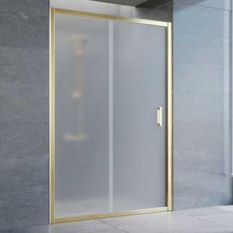 Душевая дверь в нишу Vegas Glass ZP 130 09 10 профиль золото, стекло сатин