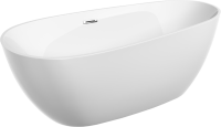 Акриловая ванна Sancos Avocado FB18 170x80 см, отдельностоящая, белая, овальная, с каркасом, со сливом-переливом