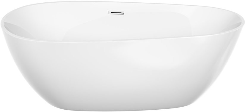 Акриловая ванна Sancos Avocado FB18 170x80 см, отдельностоящая, белая, овальная, с каркасом, со сливом-переливом
