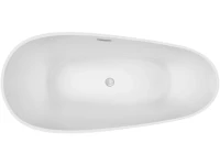 Акриловая ванна Sancos Avocado FB18 170x80 см, отдельностоящая, белая, овальная, с каркасом, со сливом-переливом