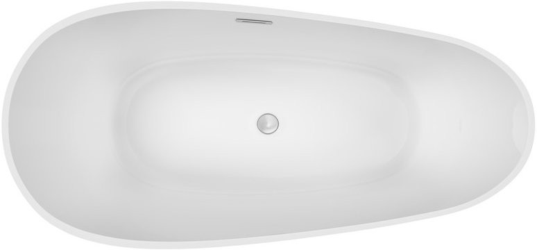 Акриловая ванна Sancos Avocado FB18 170x80 см, отдельностоящая, белая, овальная, с каркасом, со сливом-переливом