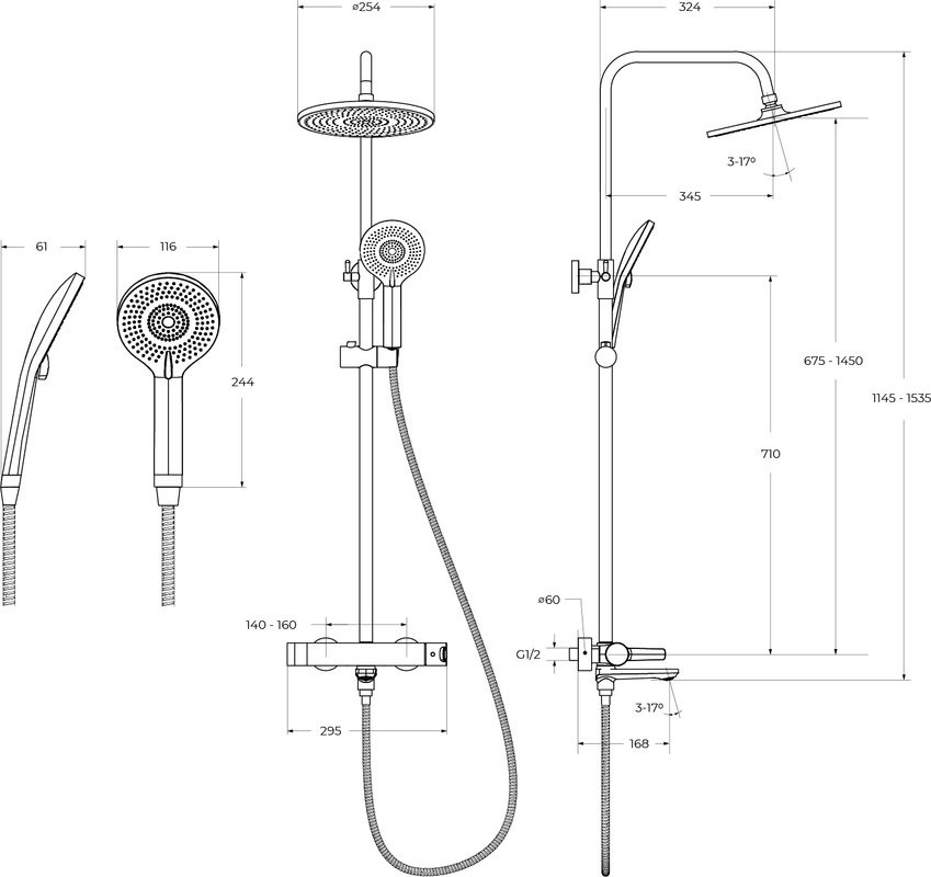 Комплект для ванной Cezares Lux CVD/LS-01 хром