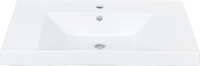 Тумба с раковиной La Fenice Cubo Twin 80 подвесная, bianco, ручки черные, раковина Cubo 80