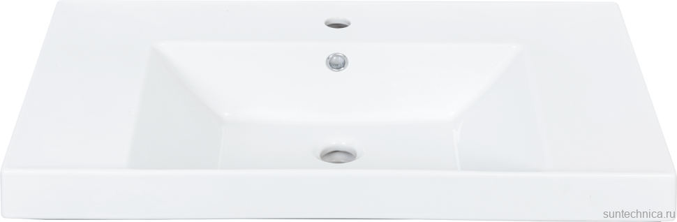 Тумба с раковиной La Fenice Cubo Twin 80 подвесная, bianco, ручки черные, раковина Cubo 80