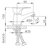 Смеситель для раковины Frap H14 F1014-B хром Смеситель для раковины Frap H14 F1014-B хром