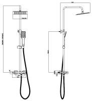 Душевая стойка SantiLine SL-9008MB черный матовый