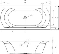Акриловая ванна Riho Linares 190x90 см, встраиваемая, белая, на ножках