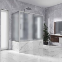 Шторка на ванну Kubele DE019 P2U-MAT-MT 150х75 см, профиль матовый хром