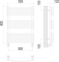 Полотенцесушитель водяной Terminus Марио П16 500х800