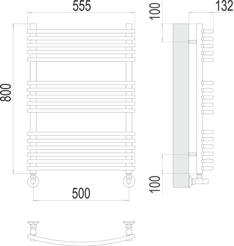 Полотенцесушитель водяной Terminus Марио П16 500х800