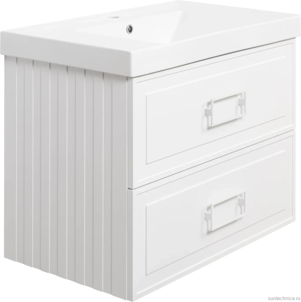 Мебель для ванной комнаты La Fenice Cubo Twin 80 белая, ручки белые