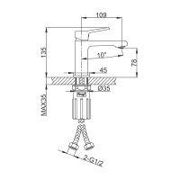 Смеситель для раковины Frap H84-9 F1084-9 оружейная сталь Смеситель для раковины Frap H84-9 F1084-9 оружейная сталь