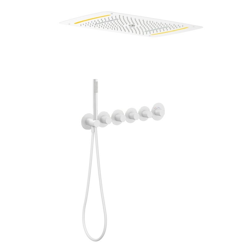 Душевой комплект Timo Saona SX-2319/16SM С ВНУТРЕННЕЙ ЧАСТЬЮ, с термостатом, белый матовый