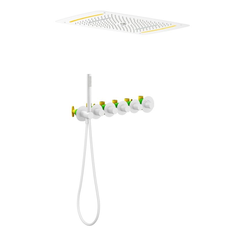 Душевой комплект Timo Saona SX-2319/16SM С ВНУТРЕННЕЙ ЧАСТЬЮ, с термостатом, белый матовый