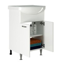 Тумба с раковиной Mixline Алан 55 глянцевая белая