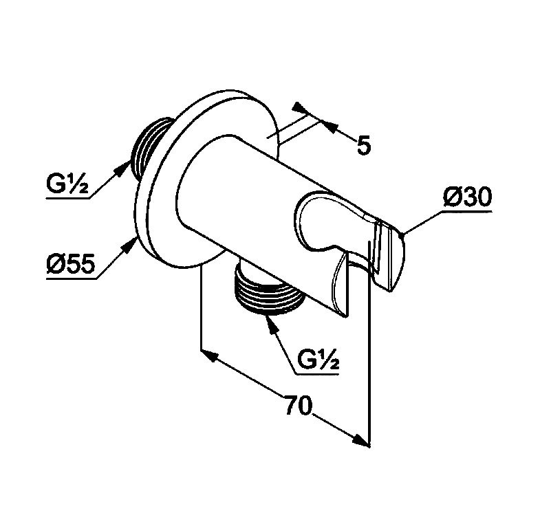 Шланговое подключение Kludi A-QA 65567N0-00 с держателем, брашированное золото