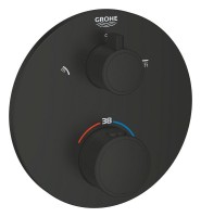 Внешняя часть термостата для душа GROHE Grohtherm на 2 потребителя, круглая, матовый черный (1022082430)