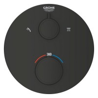 Внешняя часть термостата для душа GROHE Grohtherm на 2 потребителя, круглая, матовый черный (1022082430)