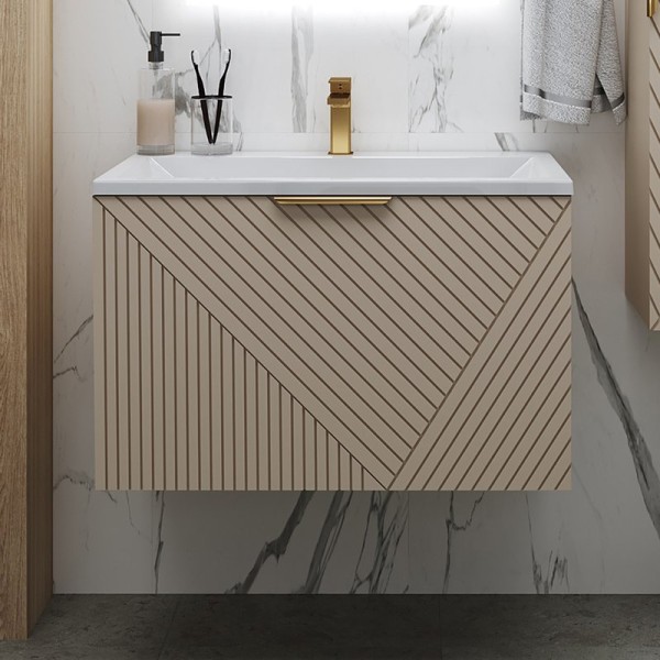 Тумба с раковиной Grossman Блисс 100 матовая бежевая