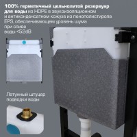 Инсталляция для унитаза Esbano Fram крепление к полу и стене, с регулировкой по высоте