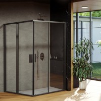 Душевой уголок Ravak Blix Slim BLSRV2K 120x120, профиль черный