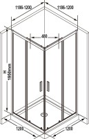 Душевой уголок Ravak Blix Slim BLSRV2K 120x120, профиль черный