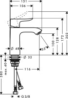 Смеситель для раковины Hansgrohe Metris 31084000