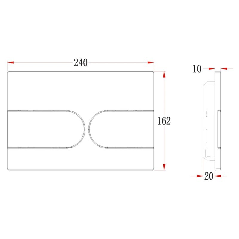 Кнопка смыва для унитаза Veconi Flush V6 пластик, цвет белый глянец