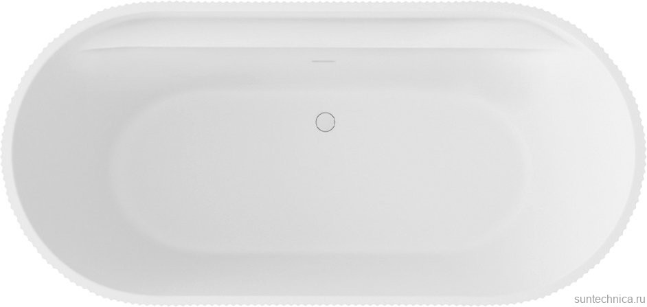 Акриловая ванна Abber AB9444MW 170x80 см, отдельностоящая, белая матовая, овальная, с каркасом, со сливом-переливом