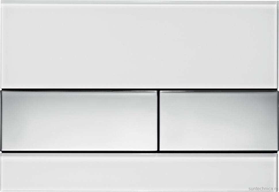 Кнопка смыва TECE Square 9240802 белое стекло, кнопка хром