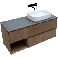 Тумба с раковиной Allen Brau Infinity 120 R подвесная, дуб, столешница графит структ
