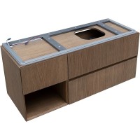 Тумба с раковиной Allen Brau Infinity 120 R подвесная, дуб, столешница графит структ