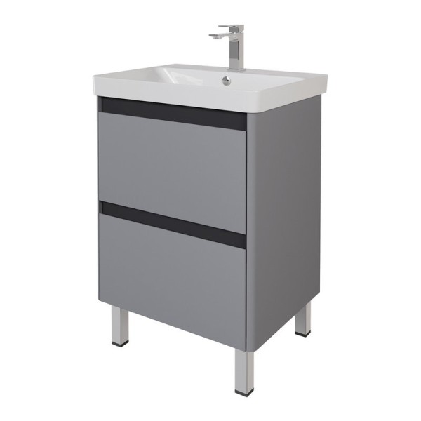 Тумба под раковину без столешницы Dreja Luxury Plus 60 серый базальт