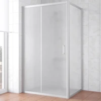 Душевой уголок Vegas Glass ZP+ZPV NOVO 100*80 07 10 профиль матовый хром, стекло сатин